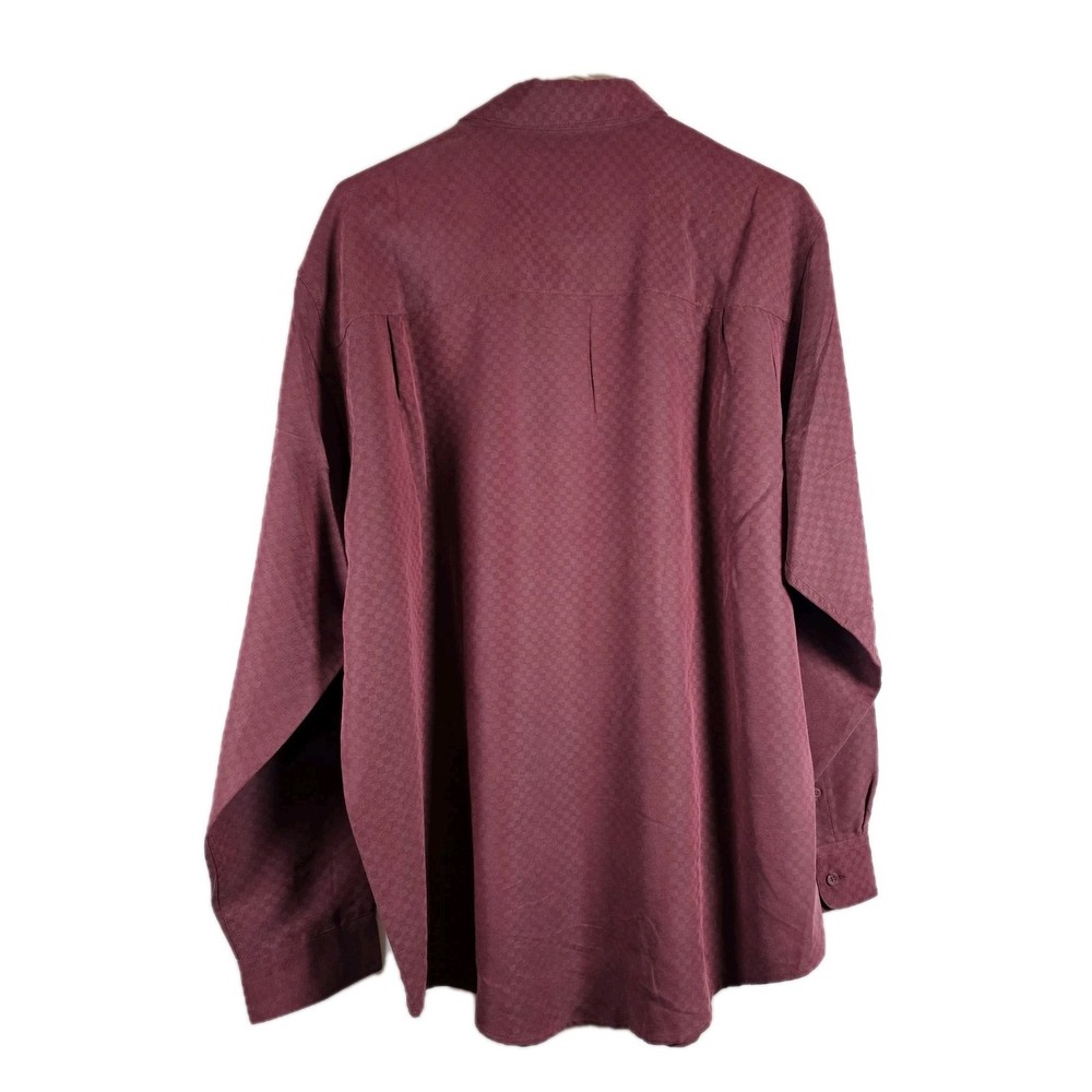 NWT Mens J. Ferrar Men's‎ Size Large Maroon Button Up Long Sleeve Check Pattern - Picture 3 of 5